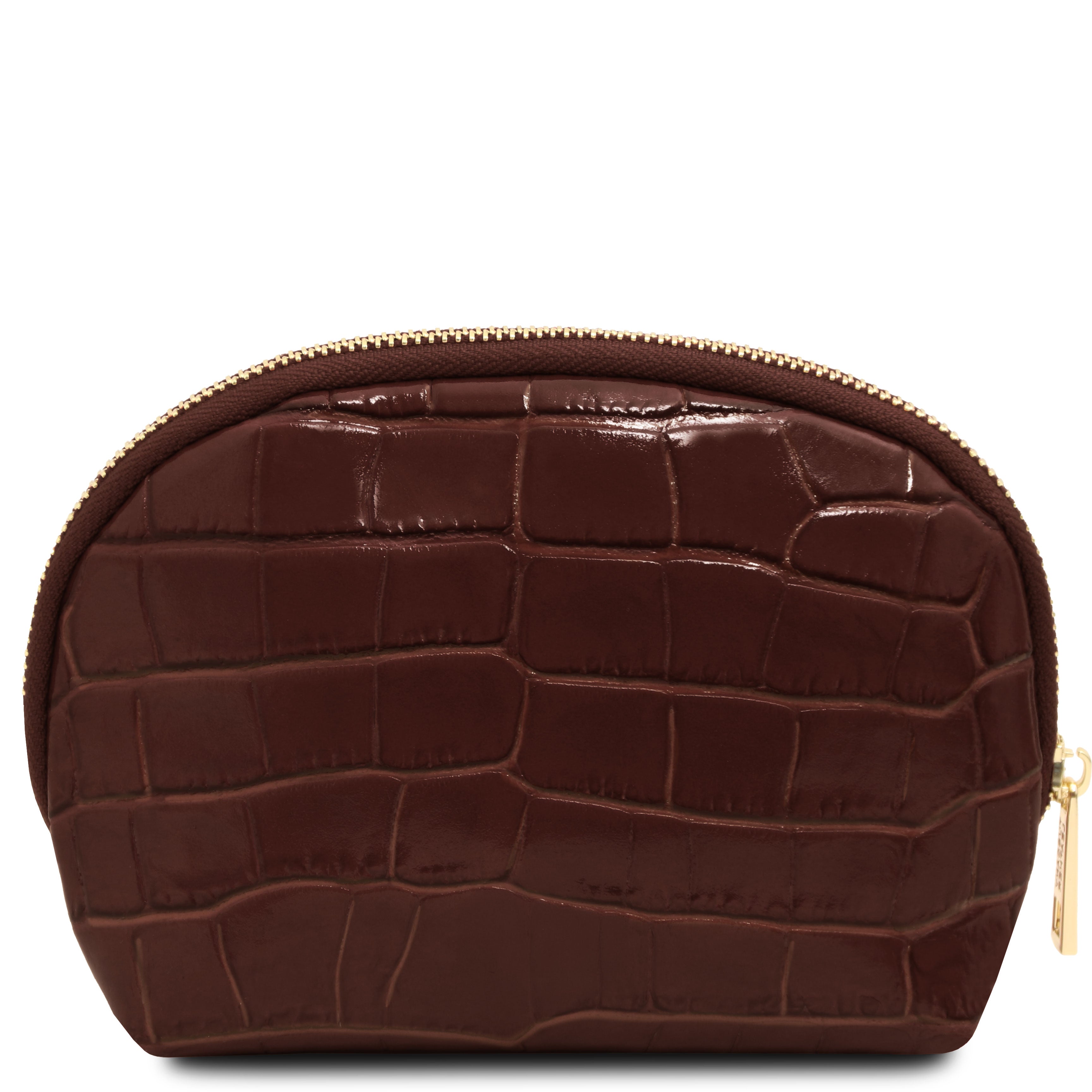 Trousse de toilette femme VERA en cuir effet croco