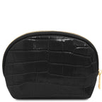 Trousse de toilette femme VERA en cuir effet croco