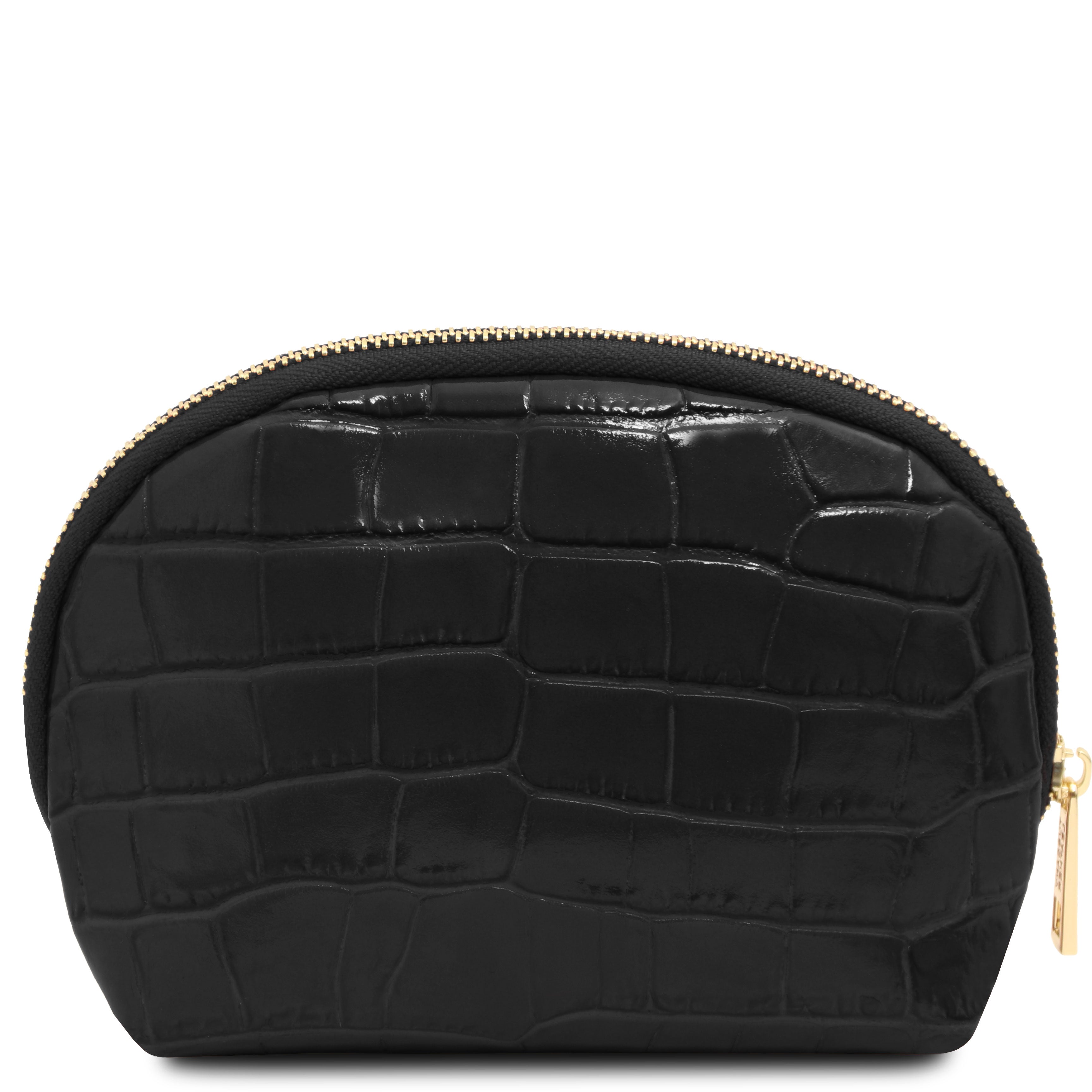 Trousse de toilette femme VERA en cuir effet croco