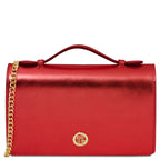 Pochette femme OPERA en cuir véritable avec bandoulière chaîne