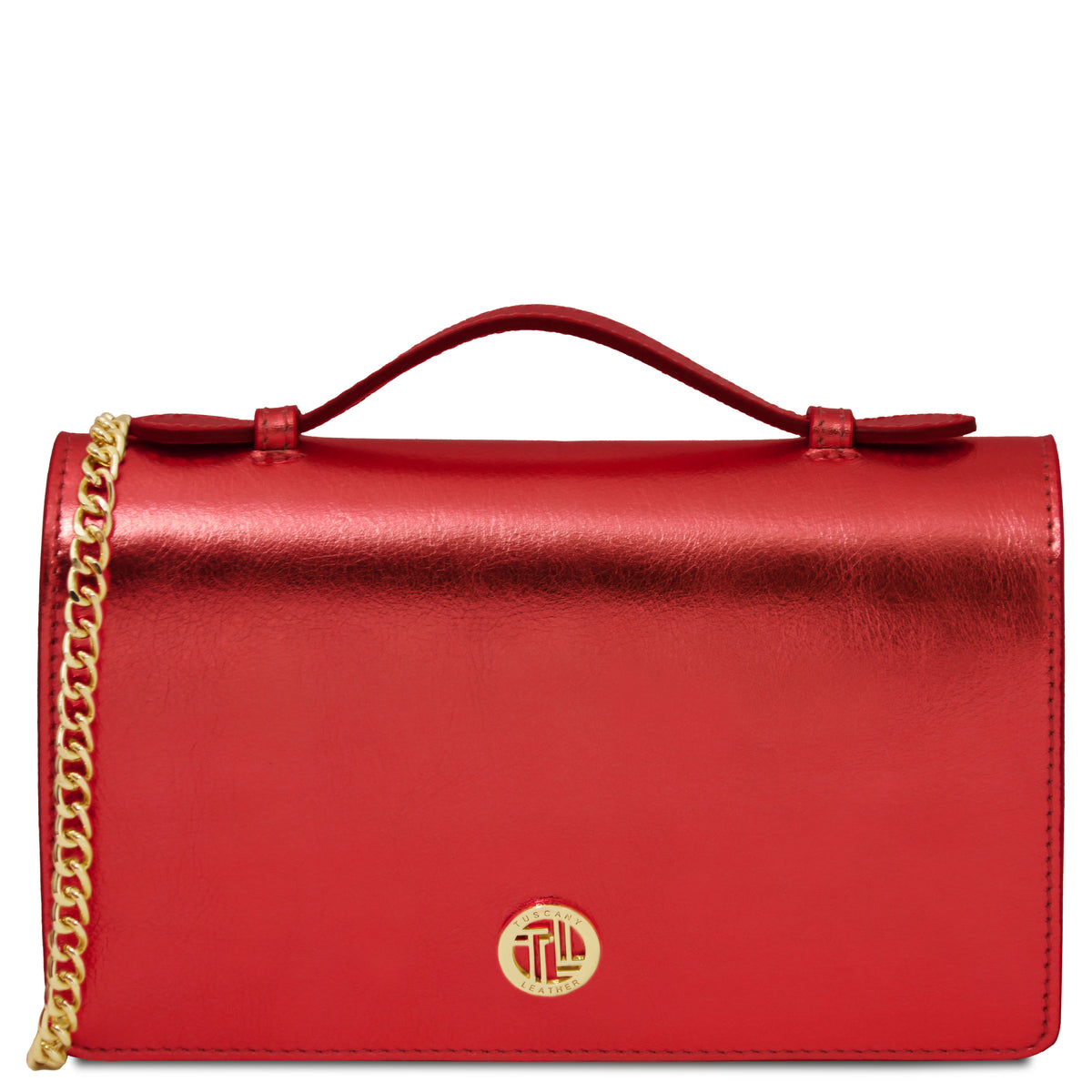 Pochette femme OPERA en cuir véritable avec bandoulière chaîne