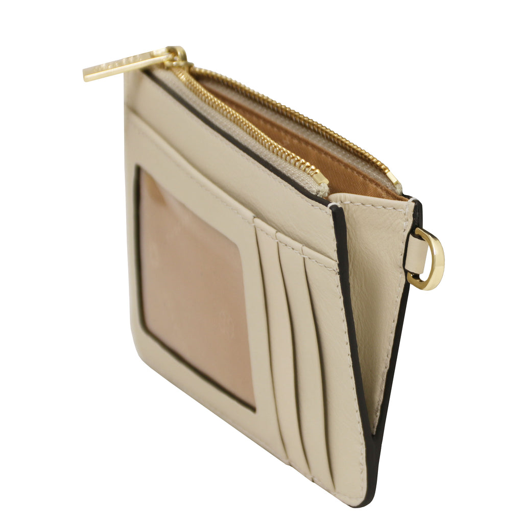 Porte-cartes femme VITA en cuir pleine fleur avec dragonne