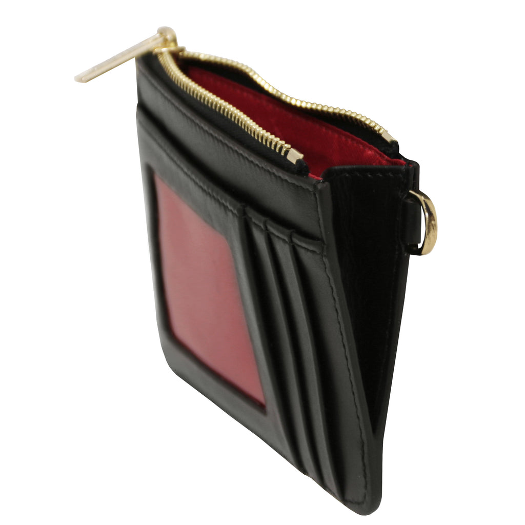 Porte-cartes femme VITA en cuir pleine fleur avec dragonne