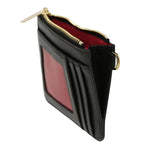 Porte-cartes femme VITA en cuir pleine fleur avec dragonne