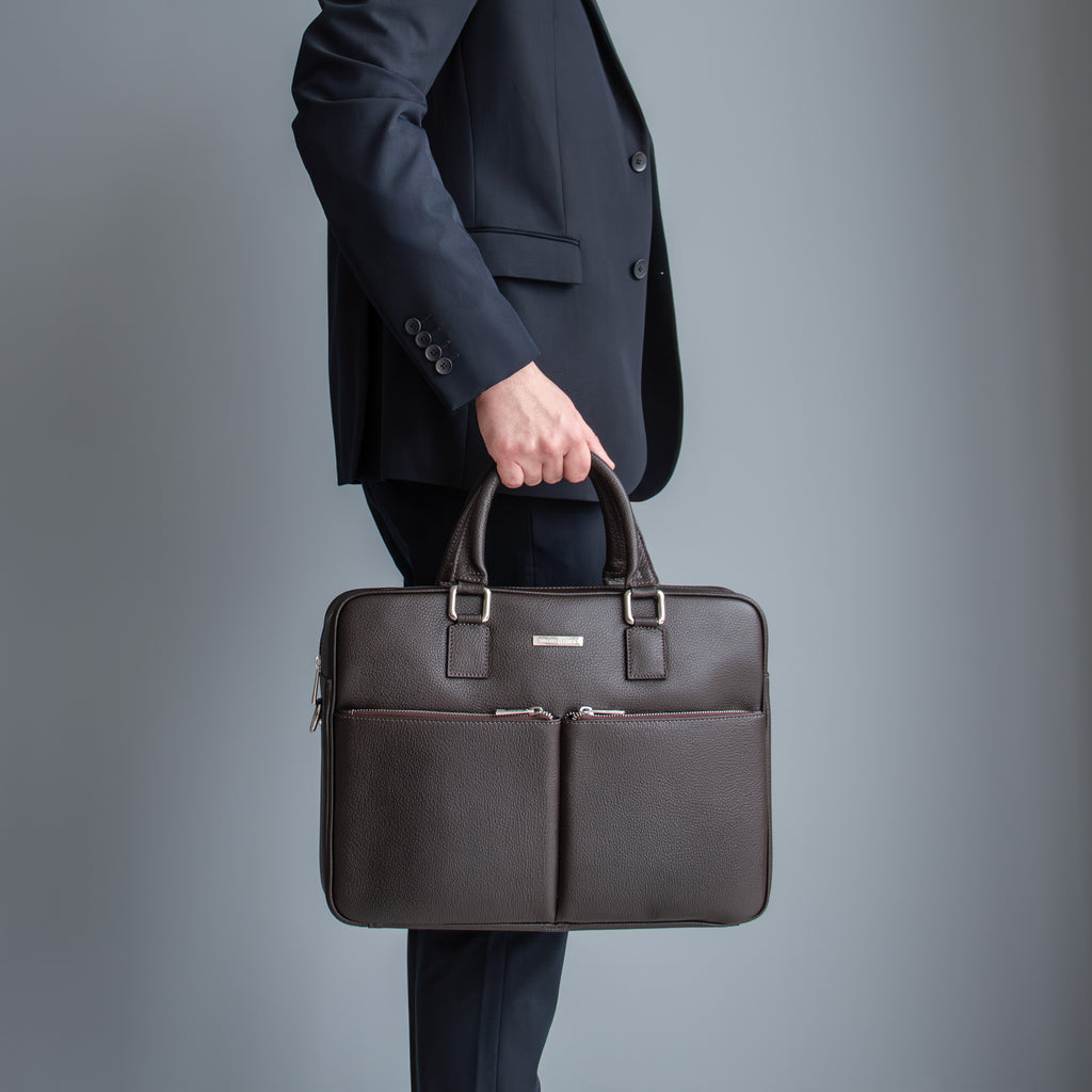 Cartable homme TREVISO cuir grainé ordinateur 15 pouces