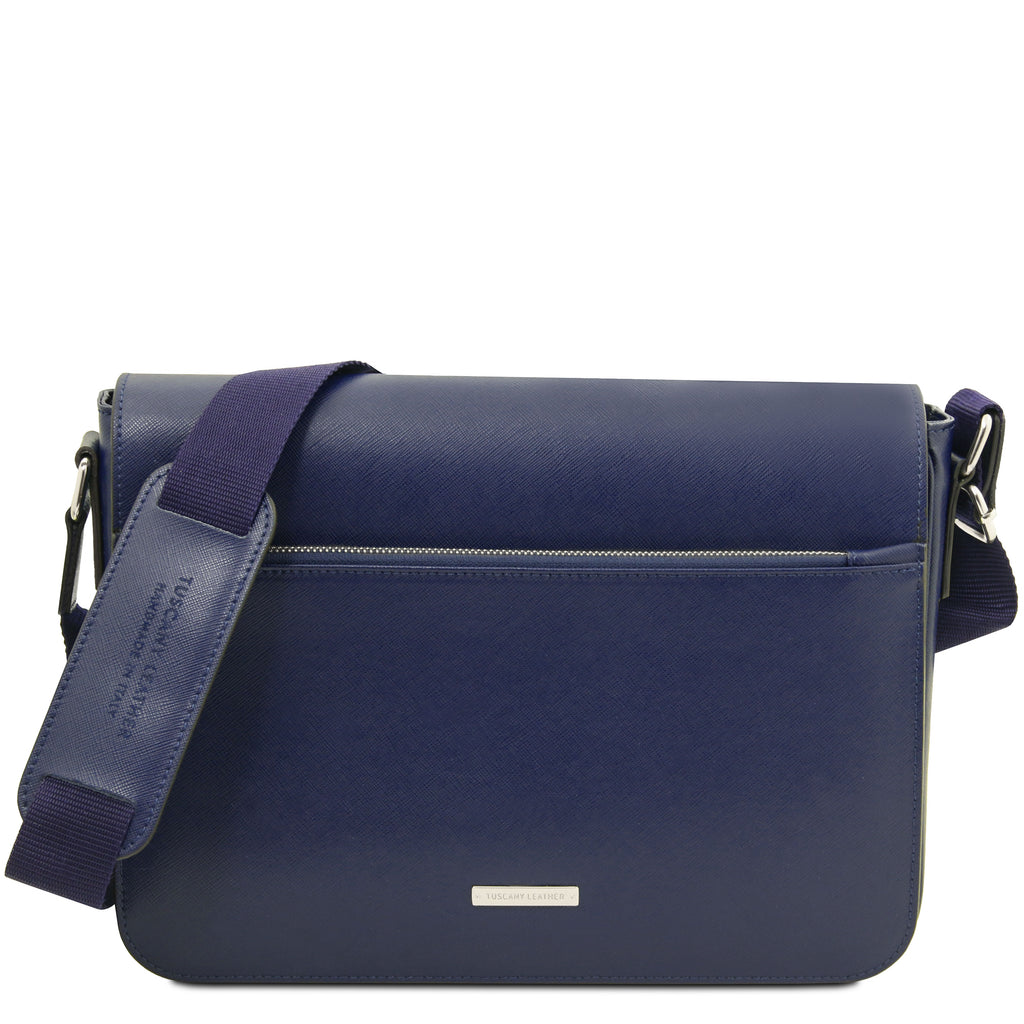Sac messenger homme cuir Saffiano A4 2 compartiments TORINO