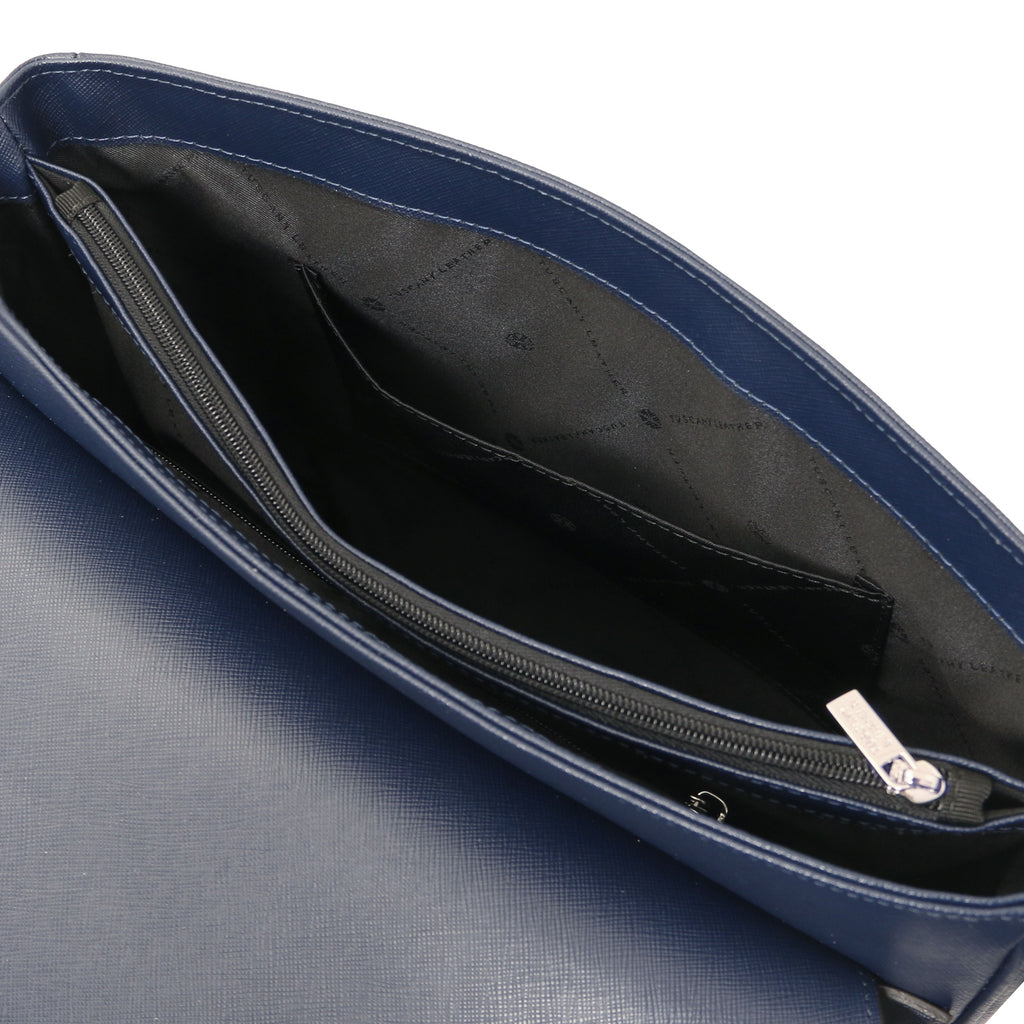 Sac messenger homme cuir Saffiano A4 2 compartiments TORINO
