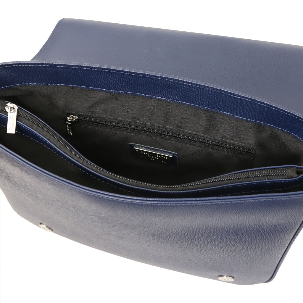 Sac messenger homme cuir Saffiano A4 2 compartiments TORINO