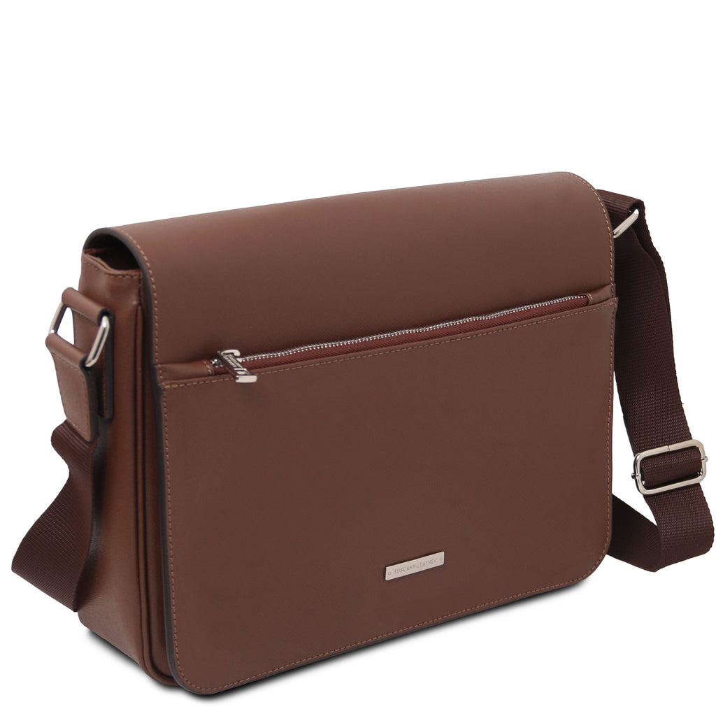 Sac messenger homme cuir Saffiano A4 2 compartiments TORINO