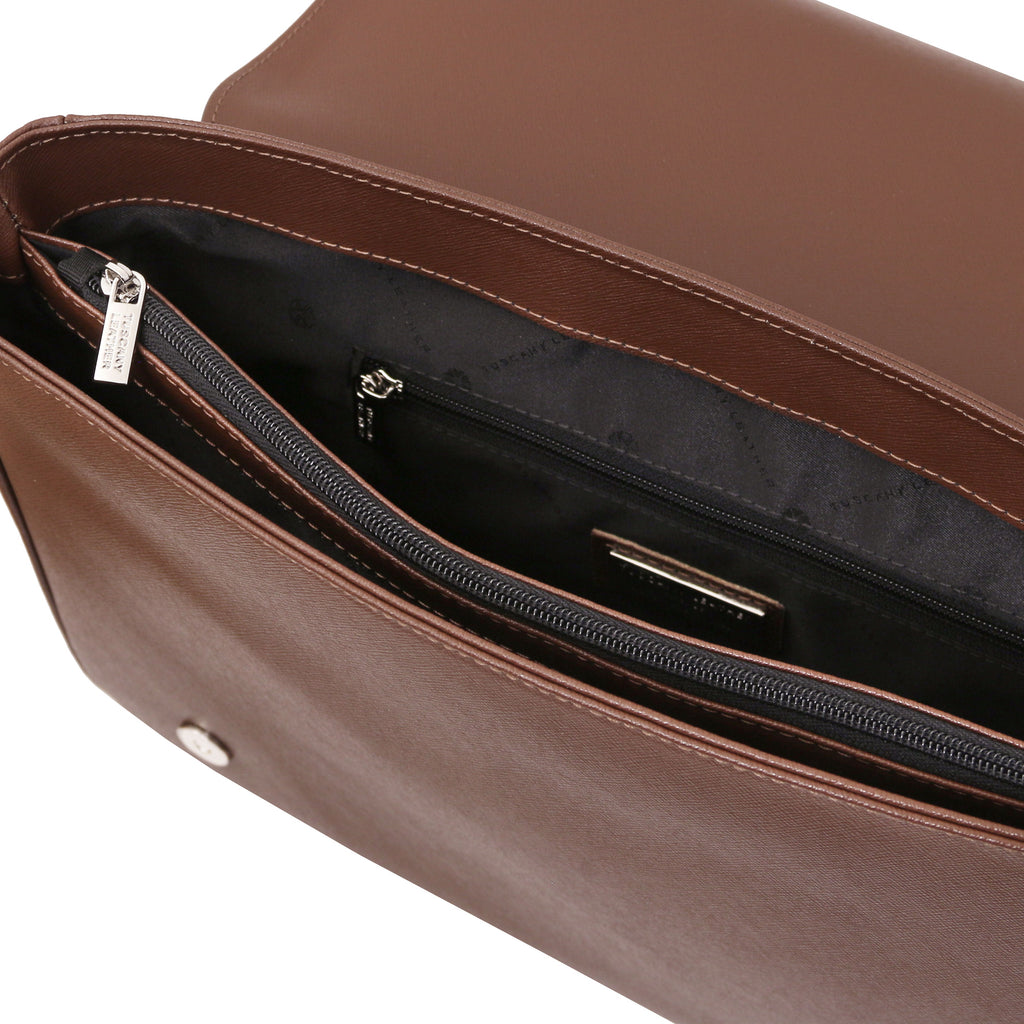 Sac messenger homme cuir Saffiano A4 2 compartiments TORINO