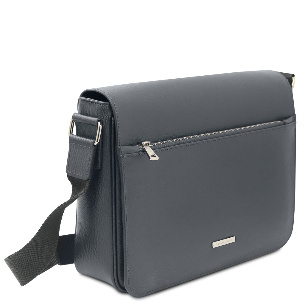 Sac messenger homme cuir Saffiano A4 2 compartiments TORINO