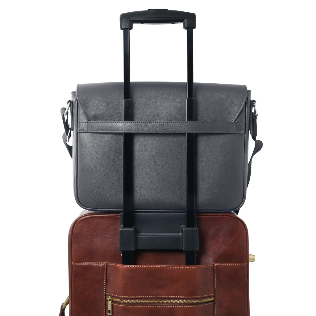 Sac messenger homme cuir Saffiano A4 2 compartiments TORINO