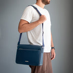 Sac messenger homme cuir Saffiano A4 2 compartiments TORINO