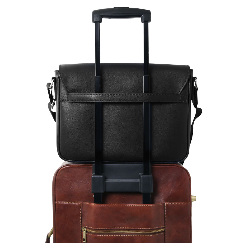 Sac messenger homme cuir Saffiano A4 2 compartiments TORINO