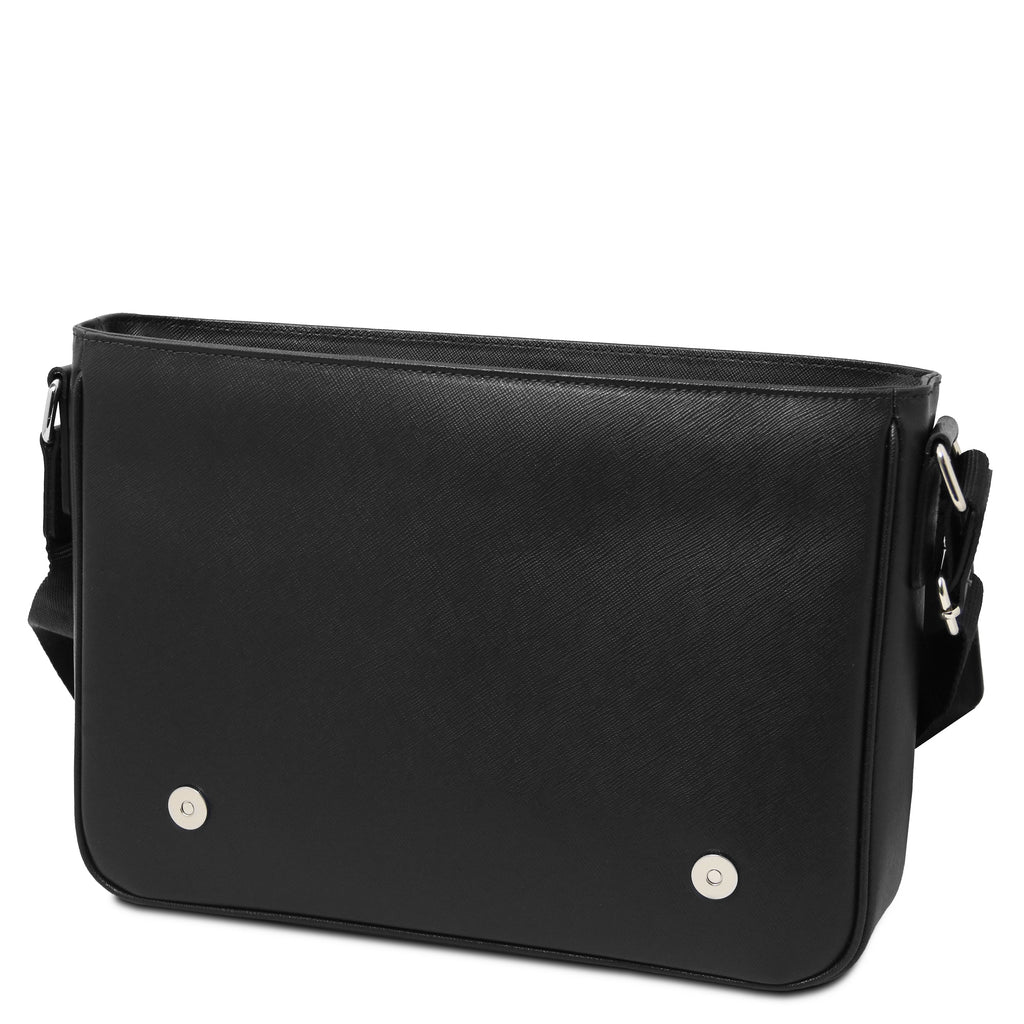 Sac messenger homme cuir Saffiano A4 2 compartiments TORINO