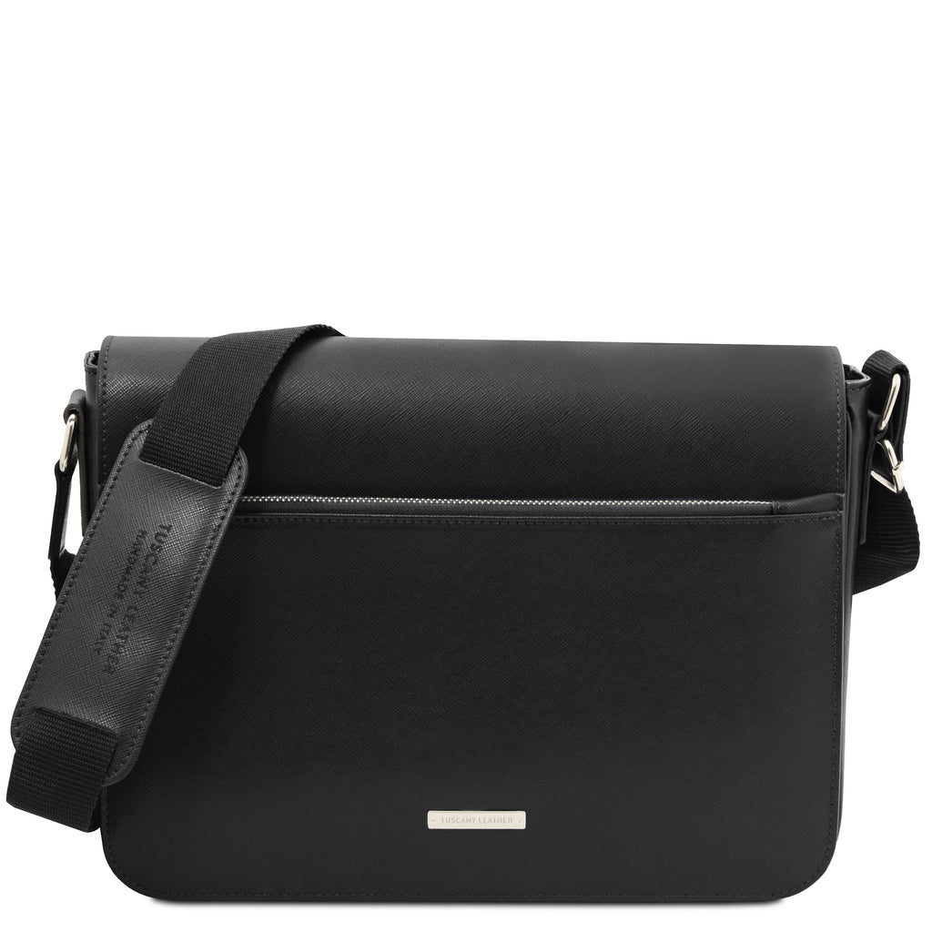 Sac messenger homme cuir Saffiano A4 2 compartiments TORINO