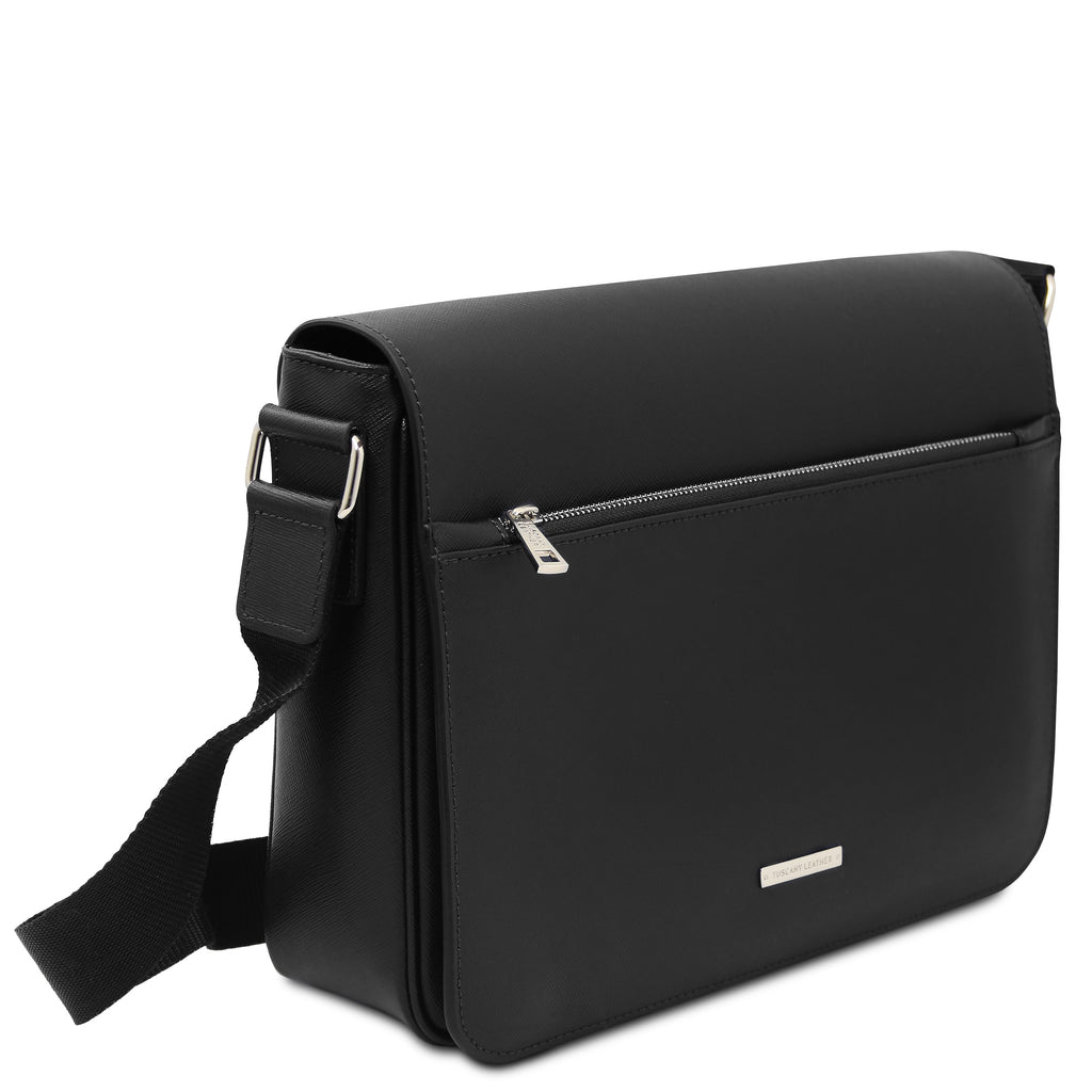 Sac messenger homme cuir Saffiano A4 2 compartiments TORINO
