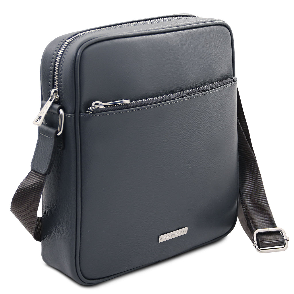 Sac bandoulière homme cuir Saffiano compact LUKE