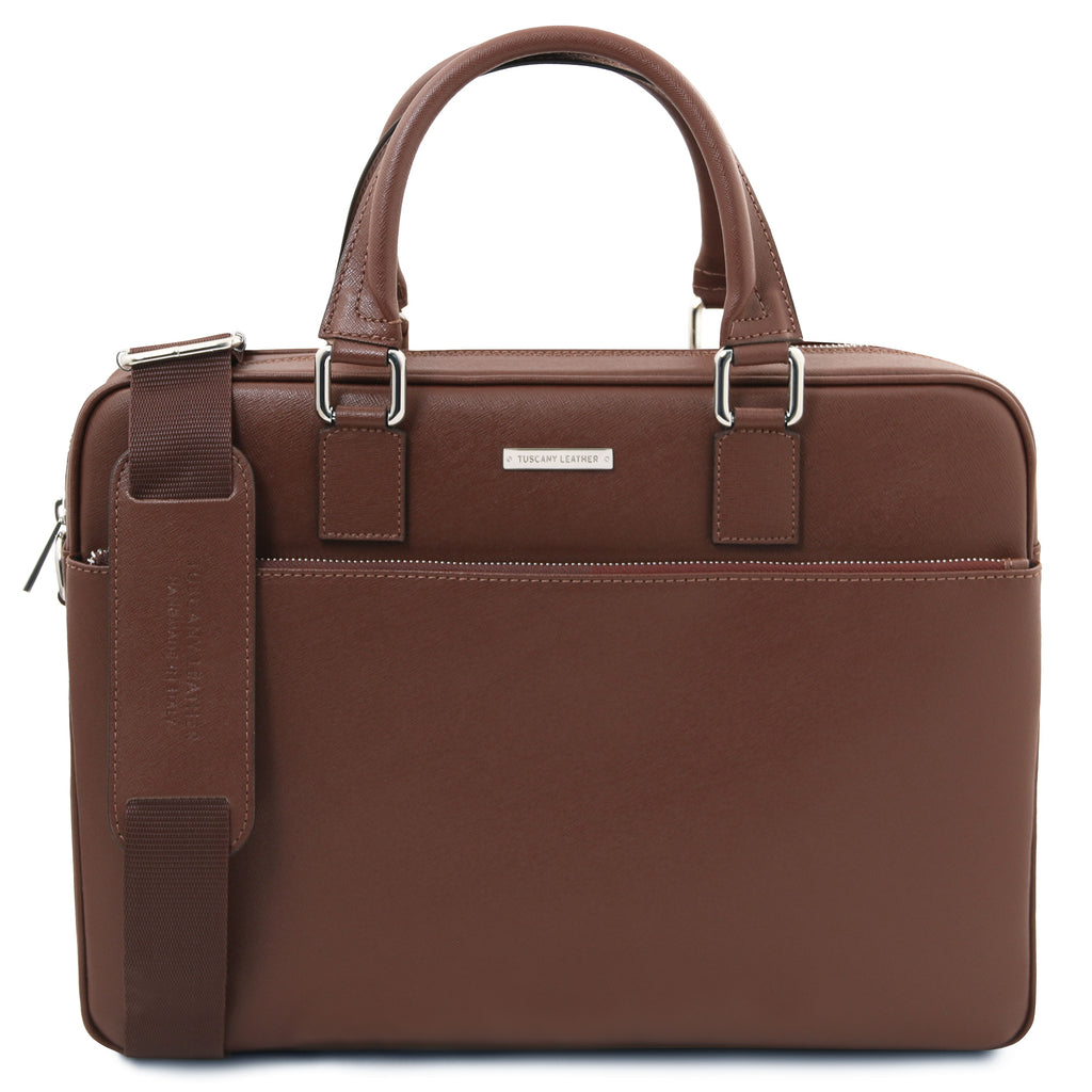 Cartable homme cuir Saffiano ordinateur 15 pouces TORINO