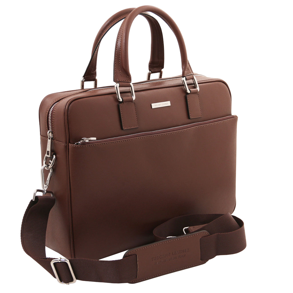 Cartable homme cuir Saffiano ordinateur 15 pouces TORINO