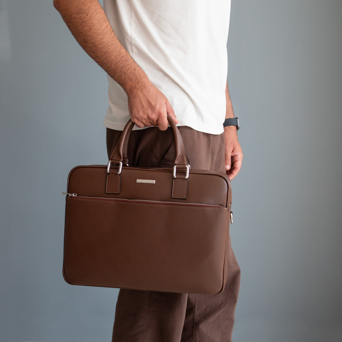 Cartable homme cuir Saffiano ordinateur 15 pouces TORINO