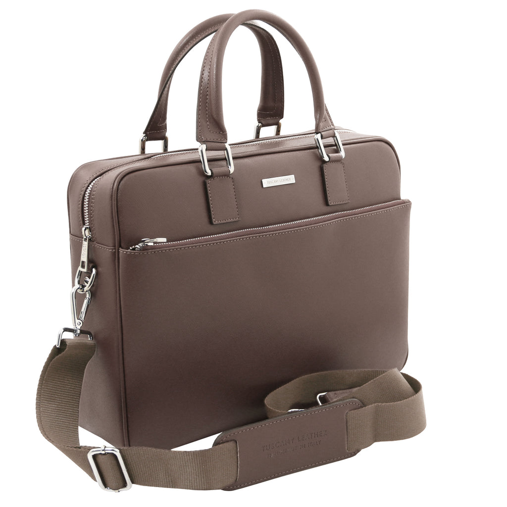 Cartable homme cuir Saffiano ordinateur 15 pouces TORINO