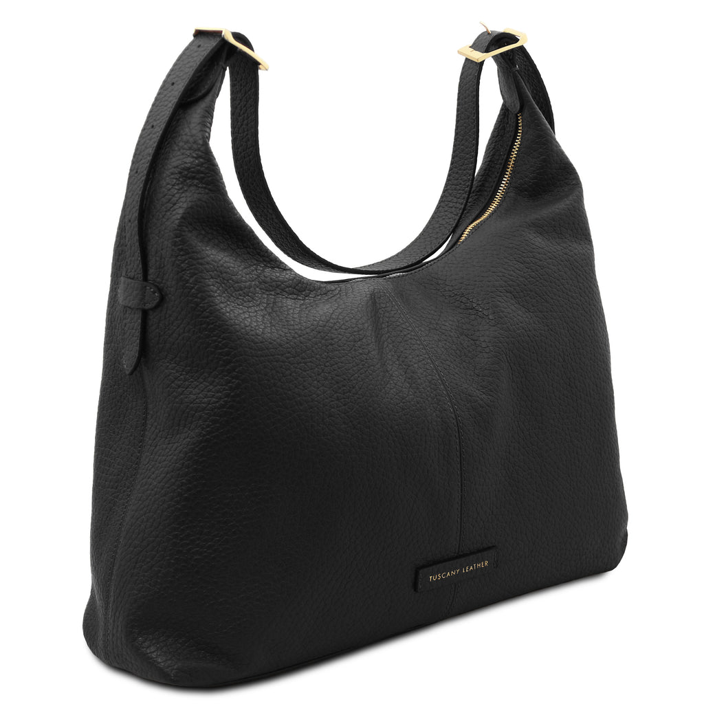 PLENIA — Grand sac shopping en cuir grainé