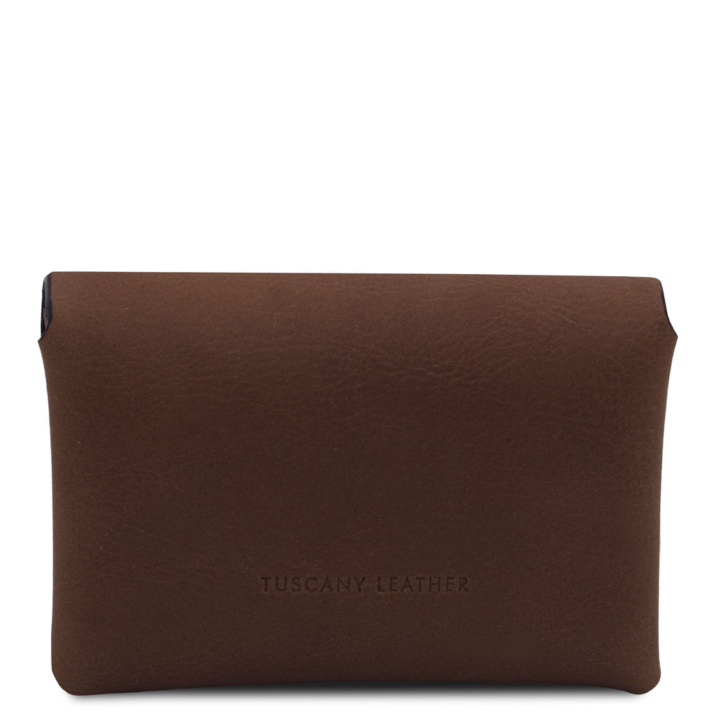 Porte-monnaie compact MONETA en cuir pleine fleur