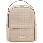 Sac à dos femme DEDALO en cuir véritable imprimé effet tressé