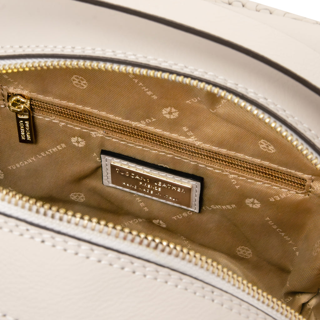 Sac à dos femme DEDALO en cuir véritable imprimé effet tressé
