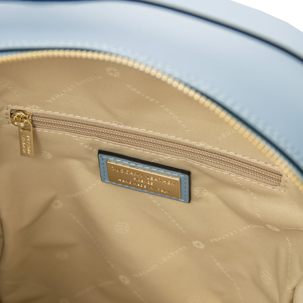 Sac à dos femme DEDALO en cuir véritable imprimé effet tressé