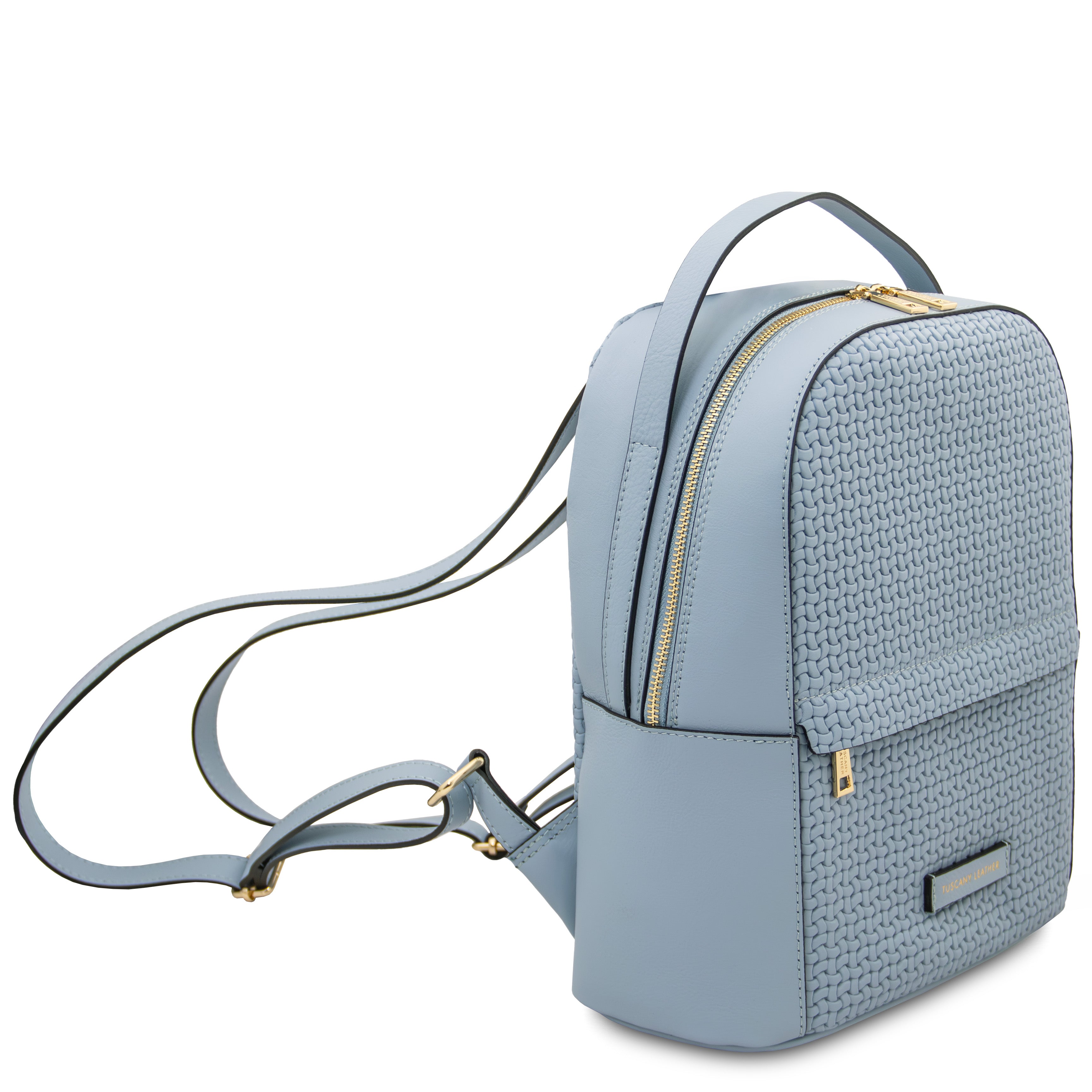 Sac à dos femme DEDALO en cuir véritable imprimé effet tressé Image secondaire du produit