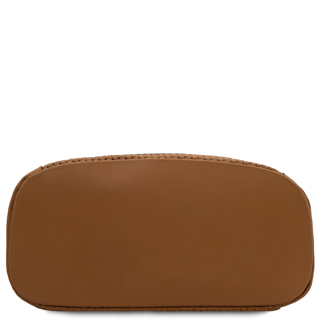 Sac à dos femme DEDALO en cuir véritable imprimé effet tressé