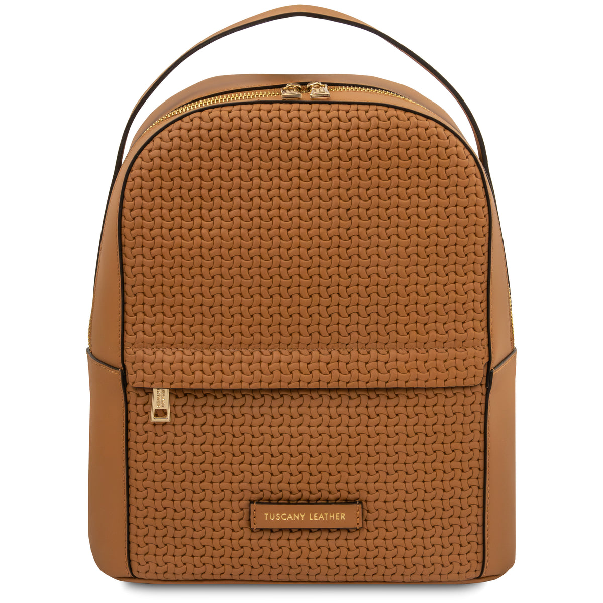 Sac à dos femme DEDALO en cuir véritable imprimé effet tressé