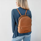 Sac à dos femme DEDALO en cuir véritable imprimé effet tressé