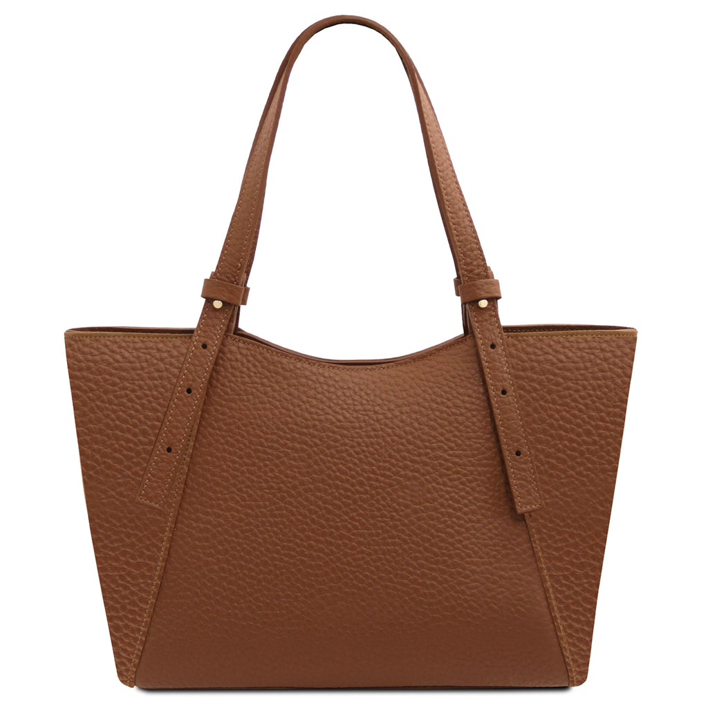 LIBRA — Grand sac shopping en cuir gros grain