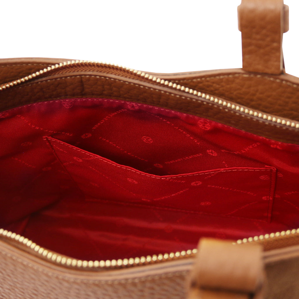 LIBRA — Grand sac shopping en cuir gros grain
