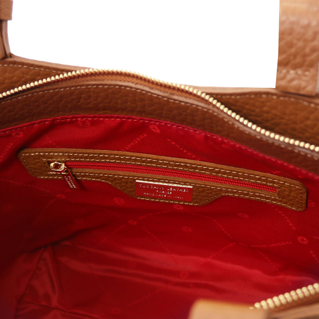 LIBRA — Grand sac shopping en cuir gros grain