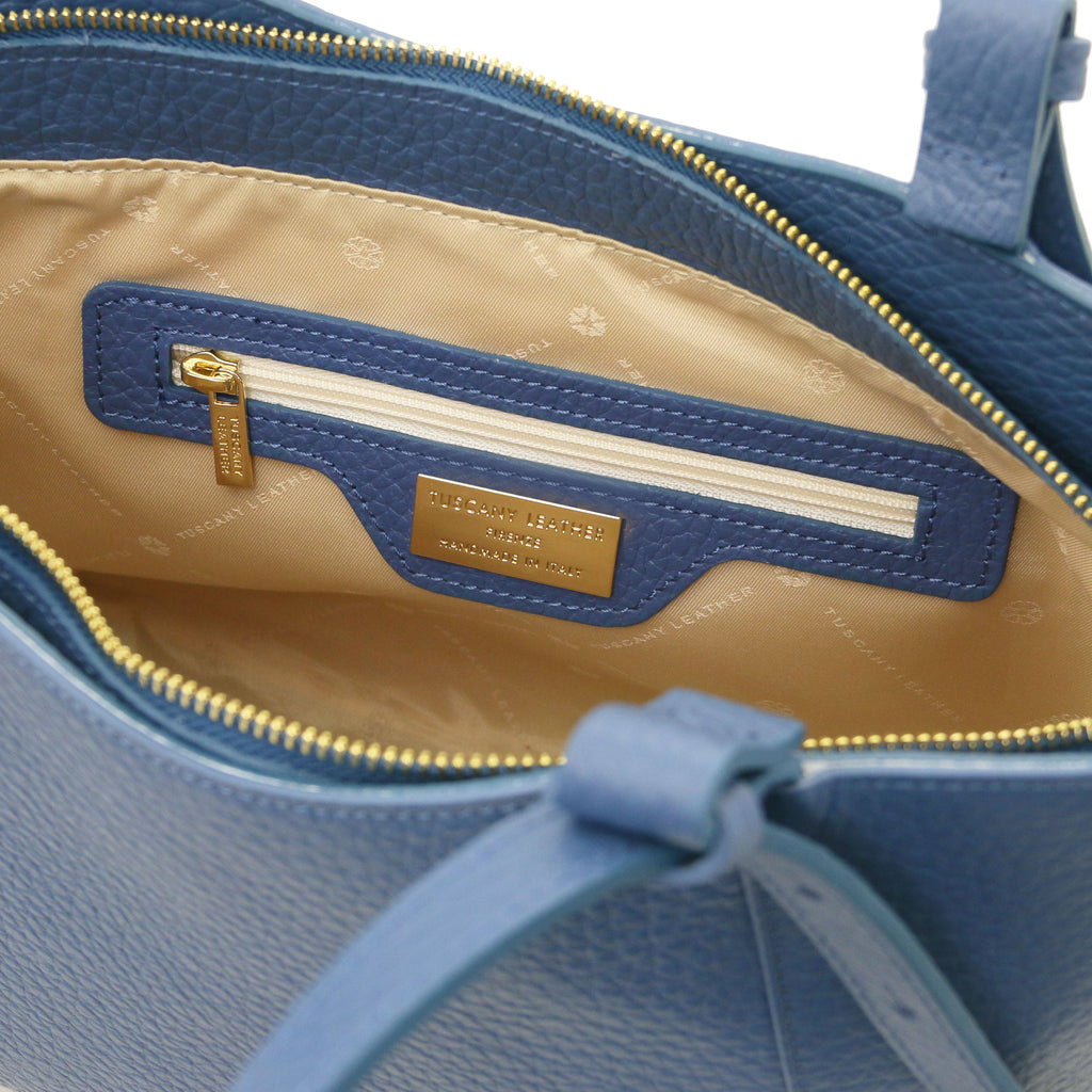 LIBRA — Grand sac shopping en cuir gros grain