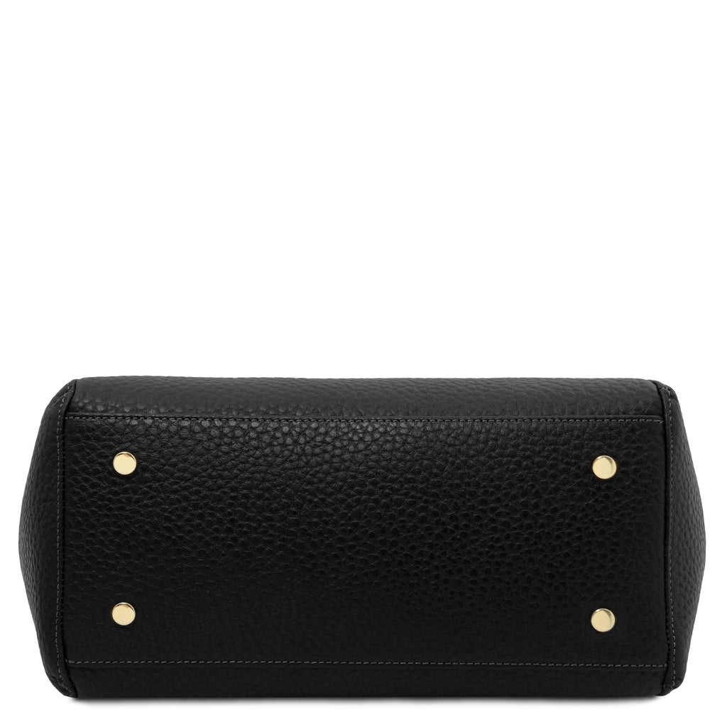 LIBRA — Grand sac shopping en cuir gros grain