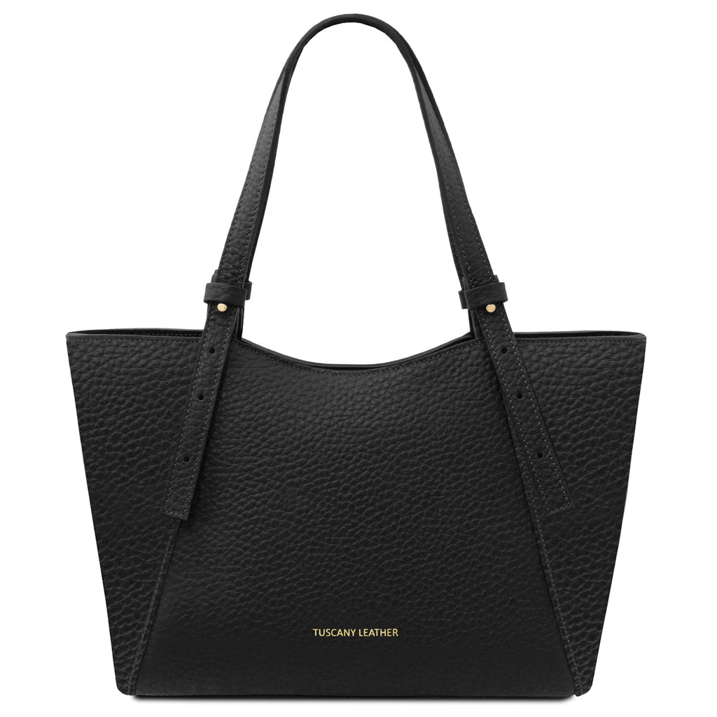 LIBRA — Grand sac shopping en cuir gros grain