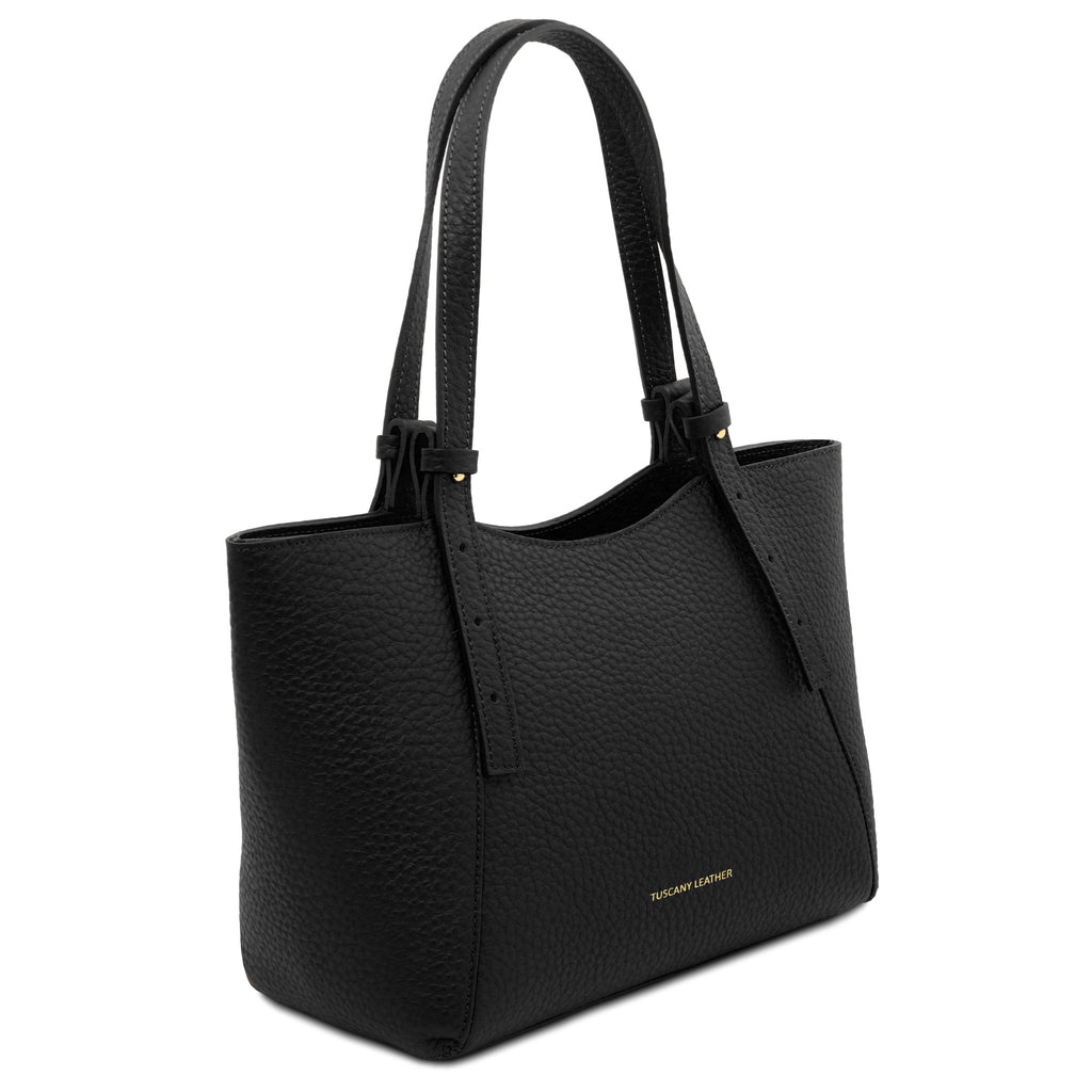 LIBRA — Grand sac shopping en cuir gros grain