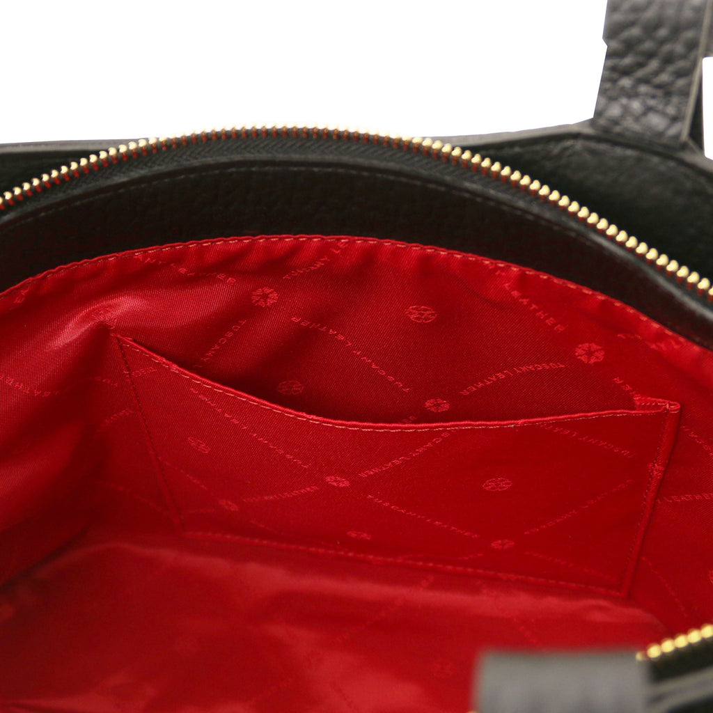 LIBRA — Grand sac shopping en cuir gros grain