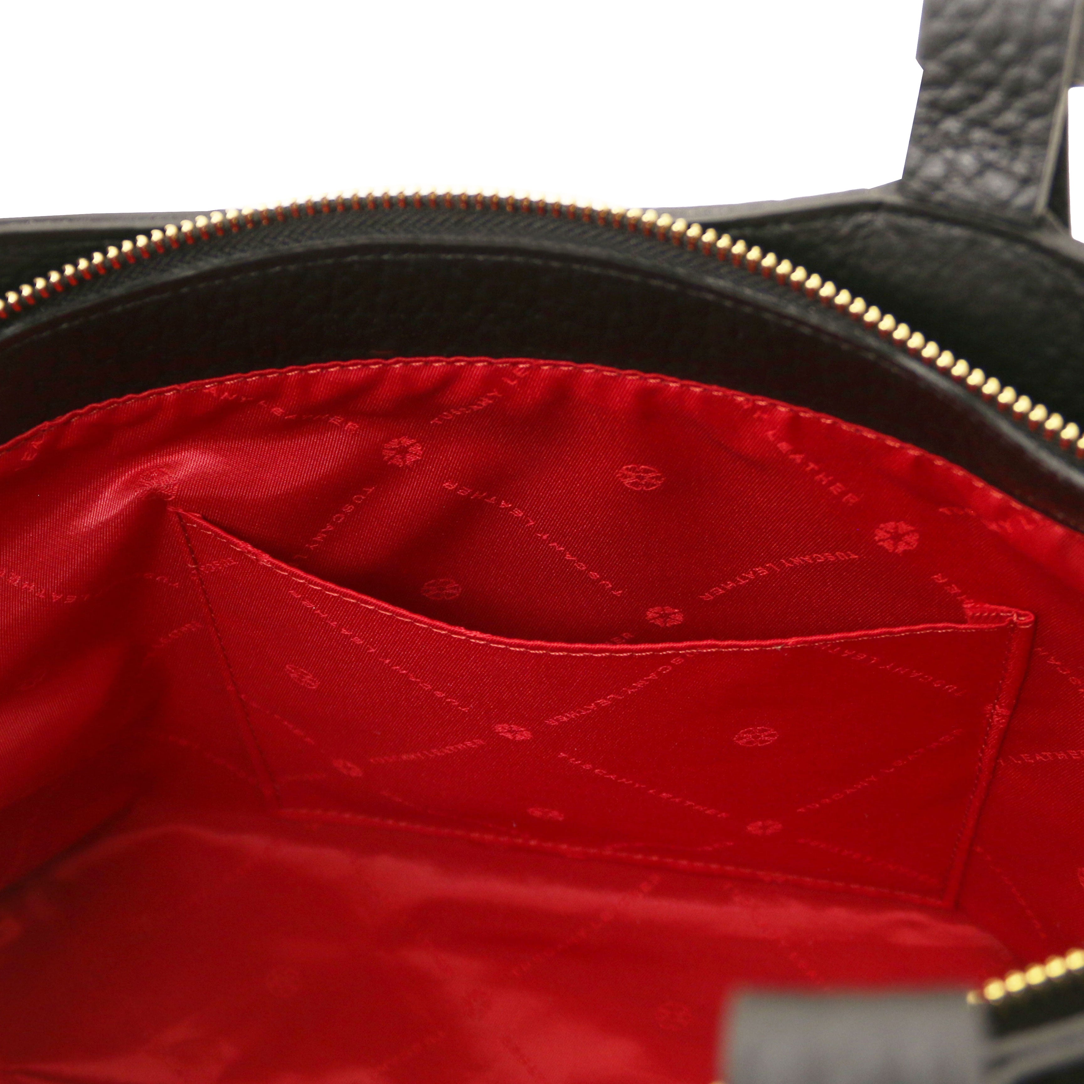 LIBRA — Grand sac shopping en cuir gros grain