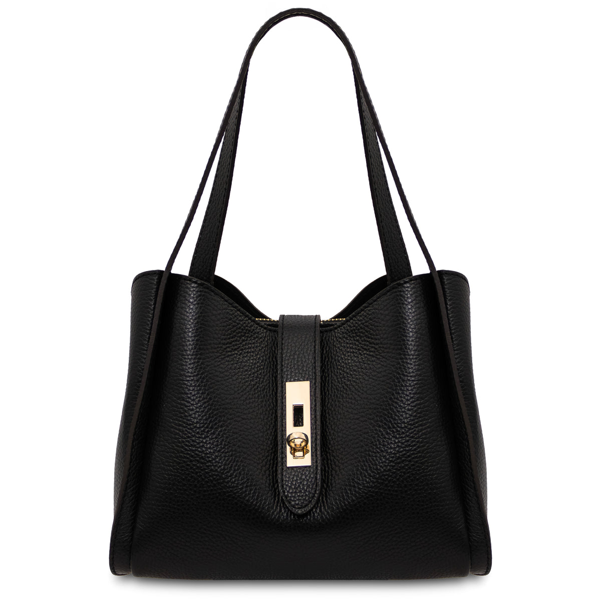 Sac à main femme SOAVE en cuir véritable souple à double poignée Image principale du produit