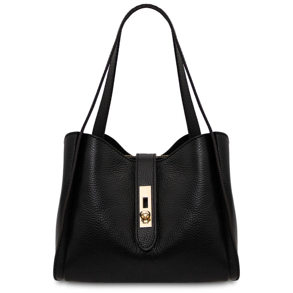 Sac à main femme SOAVE en cuir véritable souple à double poignée