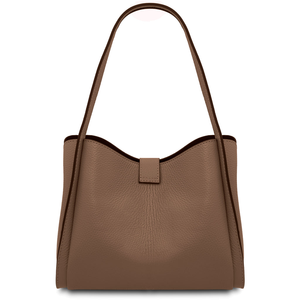 Sac à main femme SOAVE en cuir véritable souple à double poignée