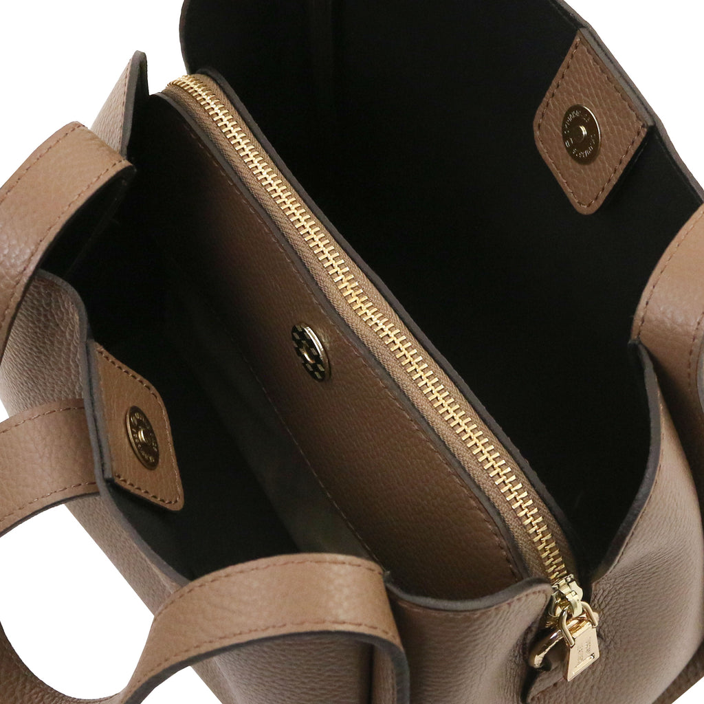 Sac à main femme SOAVE en cuir véritable souple à double poignée