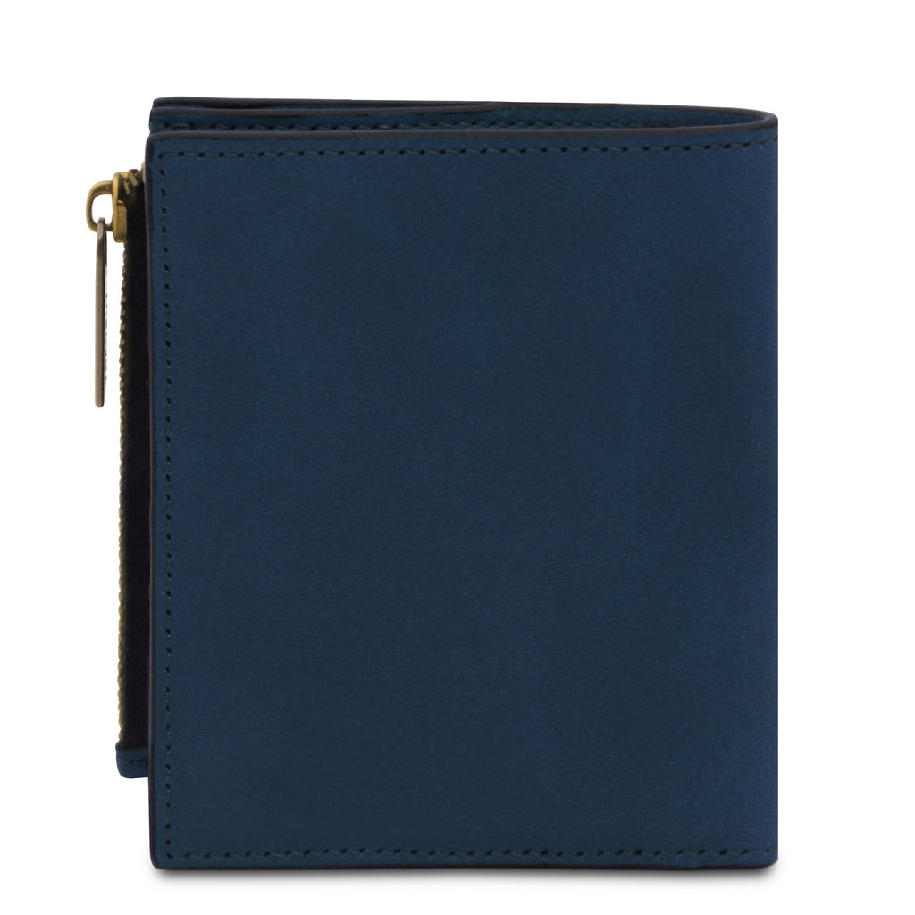 Portefeuille compact unisexe PRIMO en cuir pleine fleur