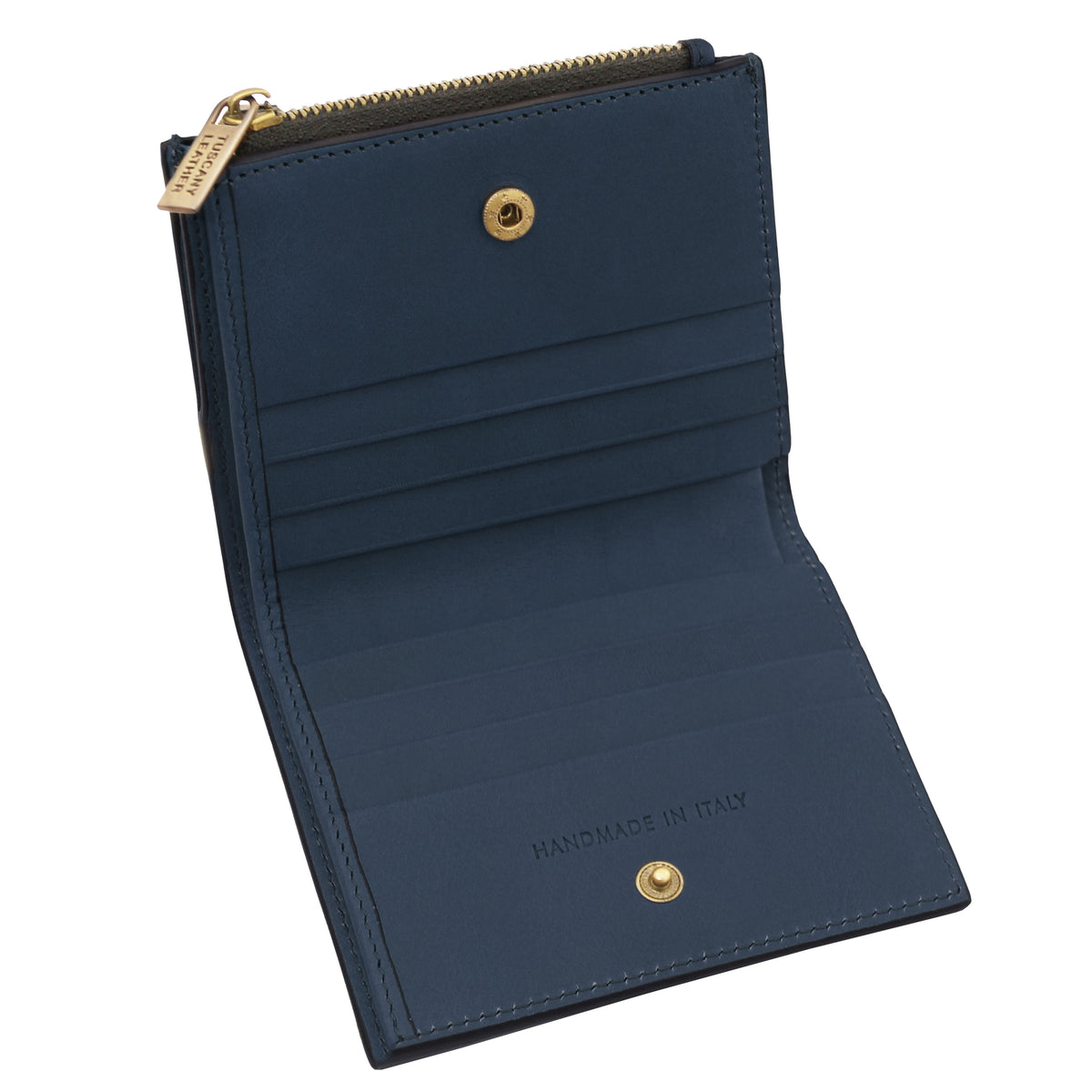Portefeuille compact unisexe PRIMO en cuir pleine fleur